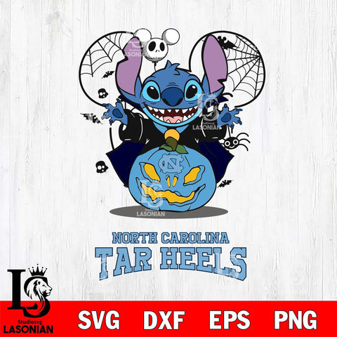 North Carolina Tar Heels Stitch Horror Halloween Svg Eps Dxf Png File, Digital Download, Instant Download