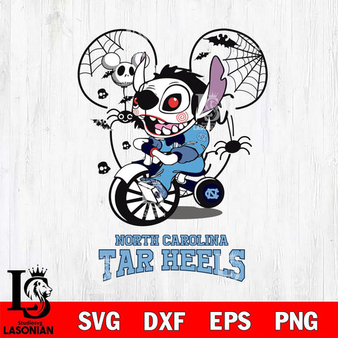 North Carolina Tar Heels Stitch Jigsaws Halloween Svg Eps Dxf Png File, Digital Download, Instant Download