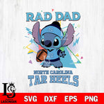 North Carolina Tar Heels Stitch Rad Dad SVG DXF EPS PNG FILE, NCAA File Cut,Digital Download,Instant Download