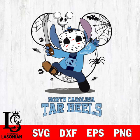 North Carolina Tar Heels Stitch jason voorhees Halloween Svg Eps Dxf Png File, Digital Download, Instant Download