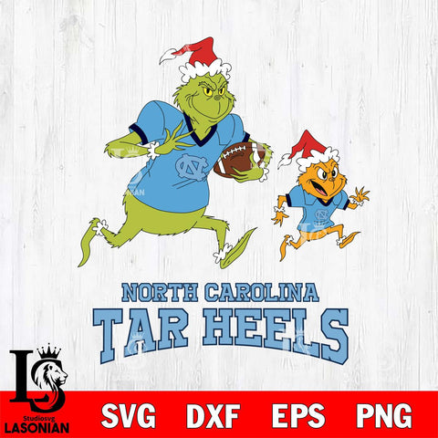 North Carolina Tar Heels The Grinch & Max Football Cricut,Christmas SVG DXF EPS PNG FILE, NCAA Digital Download,Instant Download, Silhouette