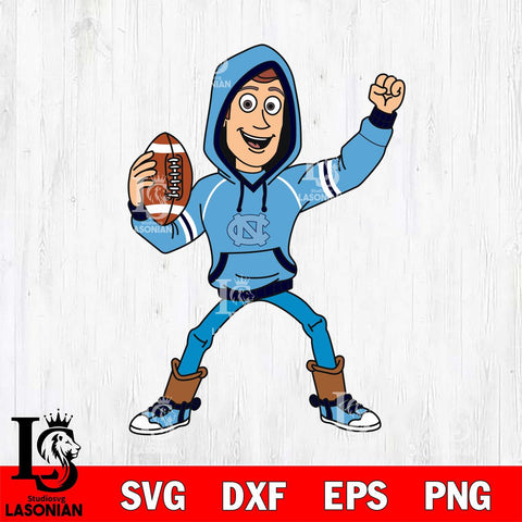 North Carolina Tar Heels Toy Story Football Christmas File Cut, NCAA SVG DXF EPS PNG FILE, Digital Download , Criucut , Silhouette