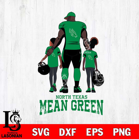 North Texas Mean Green 3 Father and son Rugby SVG DXF EPS PNG FILE,NCAA SVG, Father day Digital Download,Instant Download, Silhouette