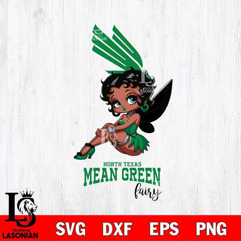 North Texas Mean Green Beauty Black Fairy Betty Boop, Svg Eps Dxf Png File, Digital Download