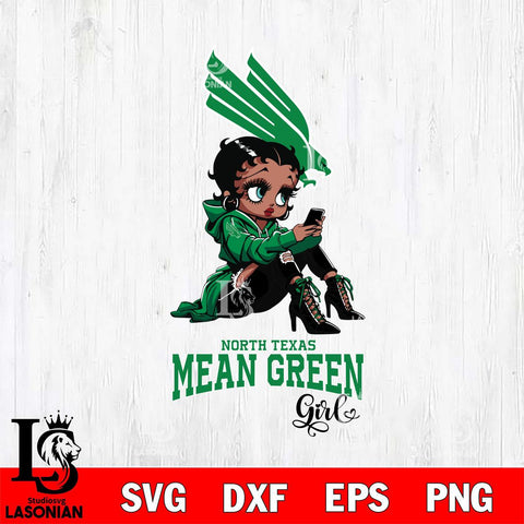 North Texas Mean Green Beauty Black Fan Girl Football, Svg Eps Dxf Png File, Digital Download