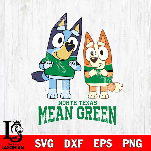North Texas Mean Green Bluey & Bingo 6 Svg Eps Dxf Png File, NCAA svg, Digital Download, Instant Download