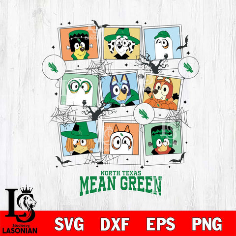 North Texas Mean Green Bluey Halloween Sport Svg Eps Dxf Png File, Digital Download, Instant Download