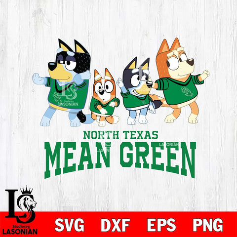 North Texas Mean Green Bluey Mode Dance Squats Svg Eps Dxf Png File, Digital Download, Instant Download