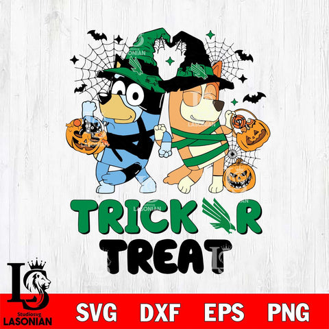 North Texas Mean Green Bluey Trick or Treat Halloween 2 Svg Eps Dxf Png File, Digital Download, Instant Download