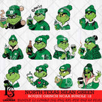 North Texas Mean Green Boujee Grinch NCAA Bundle 12 SVG Eps Dxf Png File, Digital Download, Instant Download