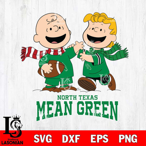 North Texas Mean Green Charlie Brown & Linus Football Cricut,Christmas SVG DXF EPS PNG FILE, NCAA Digital Download,Instant Download, Silhouette