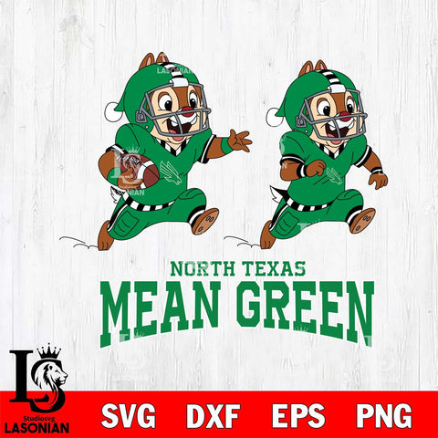 North Texas Mean Green Chip & Dale Football Cricut,Christmas SVG DXF EPS PNG FILE, NCAA Digital Download,Instant Download, Silhouette