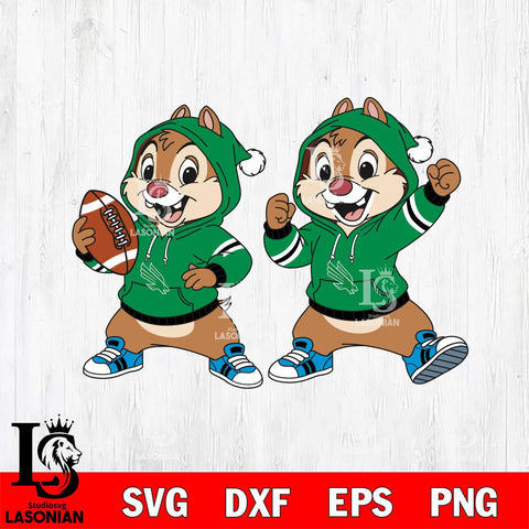North Texas Mean Green Chip và Dale Football File Cut, NCAA SVG DXF EPS PNG FILE, Digital Download , Criucut , Silhouette