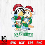 North Texas Mean Green Christmas Bluey Family Sport Cut Files,Bluey Cricut,Christmas Svg , Bluey svg , Digital Download, dxf eps png pdf file