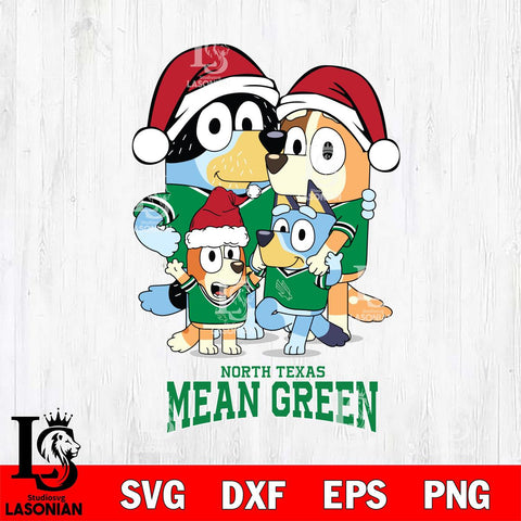 North Texas Mean Green Christmas Bluey Family Sport Cut Files,Bluey Cricut,Christmas Svg , Bluey svg , Digital Download, dxf eps png pdf file