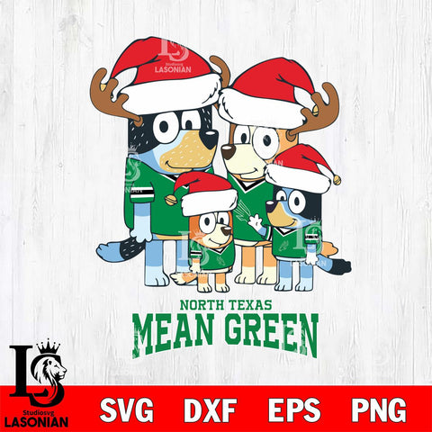 North Texas Mean Green Christmas Bluey Santa Family Cut Files,Bluey Cricut,Christmas Svg , Bluey svg , Digital Download, dxf eps png pdf file