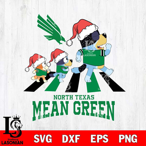 North Texas Mean Green Christmas Family Bluey Walking Cut Files,Bluey Cricut,Christmas Svg , Bluey svg , Digital Download, dxf eps png pdf file