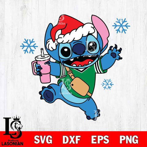 North Texas Mean Green Christmas Stitch With Tumbler Svg Eps Dxf Png File, Digital Download, Instant Download