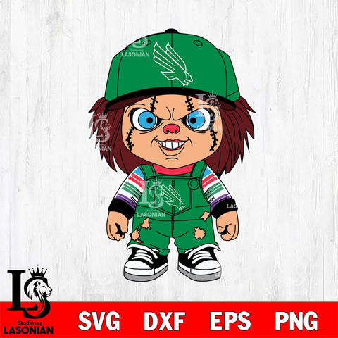 North Texas Mean Green Chucky Football Horror Halloween Svg Eps Dxf Png File, NCAA svg, Digital Download, Instant Download