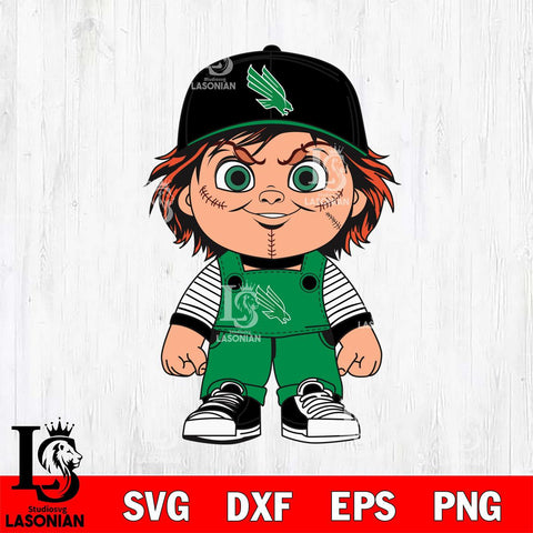 North Texas Mean Green Chucky Horror Svg Eps Dxf Png File, NCAA svg, Digital Download, Instant Download