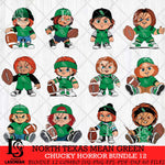 North Texas Mean Green Chucky Horror Bundle 12 SVG Eps Dxf Png File, Bundle NCAA svg, Digital Download, Instant Download