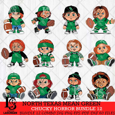 North Texas Mean Green Chucky Horror Bundle 12 SVG Eps Dxf Png File, Bundle NCAA svg, Digital Download, Instant Download