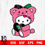 North Texas Mean Green Cute Hello Kitty 3 Svg Eps Dxf Png File, Digital Download, Instant Download