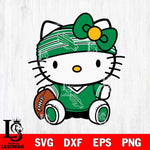 North Texas Mean Green Cute Hello Kitty Football 12 Svg Eps Dxf Png File, NCAA svg, Digital Download, Instant Download