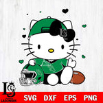 North Texas Mean Green Cute Hello Kitty Football Svg Eps Dxf Png File, NCAA svg, Digital Download, Instant Download