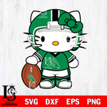 North Texas Mean Green Cute Hello Kitty Football 3 Svg Eps Dxf Png File, NCAA svg, Digital Download, Instant Download