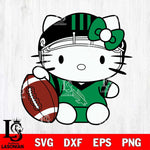 North Texas Mean Green Cute Hello Kitty Football 5 Svg Eps Dxf Png File, NCAA svg, Digital Download, Instant Download