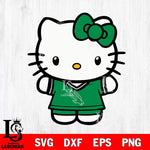 North Texas Mean Green Cute Hello Kitty Football 6 Svg Eps Dxf Png File, NCAA svg, Digital Download, Instant Download