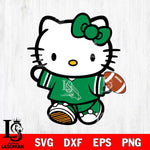 North Texas Mean Green Cute Hello Kitty Football 7 Svg Eps Dxf Png File, NCAA svg, Digital Download, Instant Download