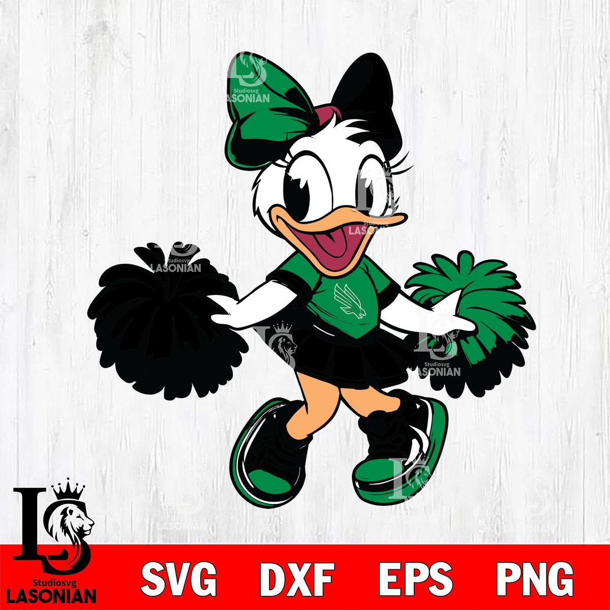 North Texas Mean Green Daisy Duck Cheerleader – lasoniansvg