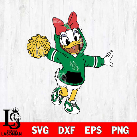 North Texas Mean Green Daisy Duck Cheerleader Christmas File Cut, NCAA SVG DXF EPS PNG FILE, Digital Download , Criucut , Silhouette