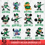 North Texas Mean Green Disney NCAA Bundle Svg PNG 12 Svg Eps Dxf Png File, Digital Download