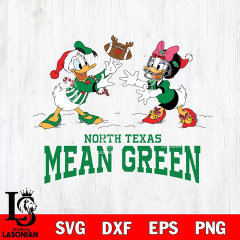 North Texas Mean Green Donald Duck & Daisy Duck Football Cricut,Christmas SVG DXF EPS PNG FILE, NCAA Digital Download,Instant Download, Silhouette