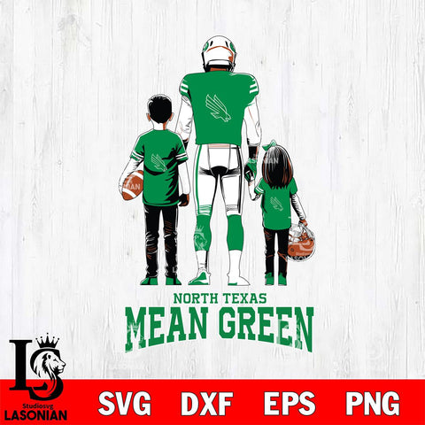 North Texas Mean Green Father And Child Football SVG DXF EPS PNG FILE,NCAA SVG, Father day Digital Download,Instant Download, Silhouette