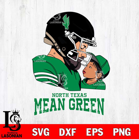 North Texas Mean Green Father And Child Rugby SVG DXF EPS PNG FILE,NCAA SVG, Father day Digital Download,Instant Download, Silhouette