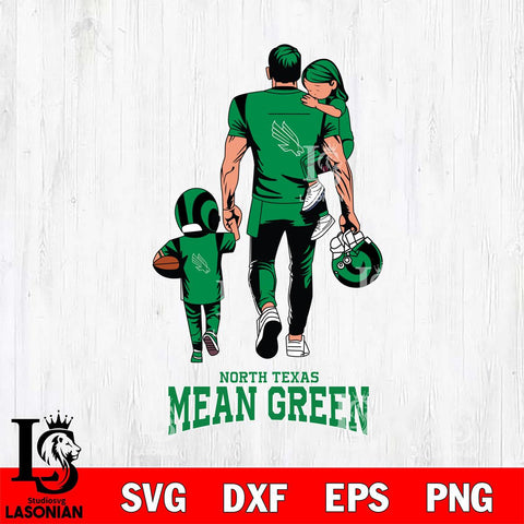 North Texas Mean Green Father And Son Football SVG DXF EPS PNG FILE,NCAA SVG, Father day Digital Download,Instant Download, Silhouette