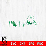 North Texas Mean Green Father Heart Beat Svg Eps Dxf Png File, Digital Download, Instant Download