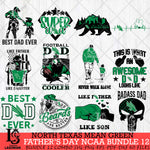 North Texas Mean Green Fathers Day NCAA Bundle 12 Svg Eps Dxf Png File, Digital Download, Instant Download