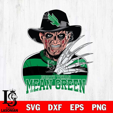 North Texas Mean Green Freddy Krueger Horror Halloween Svg Eps Dxf Png File, NCAA svg, Digital Download, Instant Download