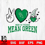 North Texas Mean Green Gnomes Peace & Love Svg Eps Dxf Png File, Digital Download, Instant Download