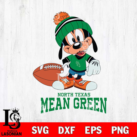 North Texas Mean Green Goofy Football SVG DXF EPS PNG FILE,NCAA svg ,Football Digital Download,Instant Download, Silhouette