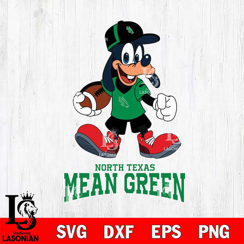 North Texas Mean Green Goofy Football Player SVG DXF EPS PNG FILE,NCAA svg ,Football Digital Download,Instant Download, Silhouette