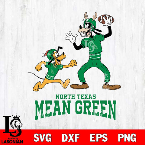 North Texas Mean Green Goofy & Pluto Football Cricut,Christmas SVG DXF EPS PNG FILE, NCAA Digital Download,Instant Download, Silhouette