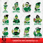 North Texas Mean Green Grinch NCAA Bundle 12 SVG Eps Dxf Png File, Digital Download, Instant Download