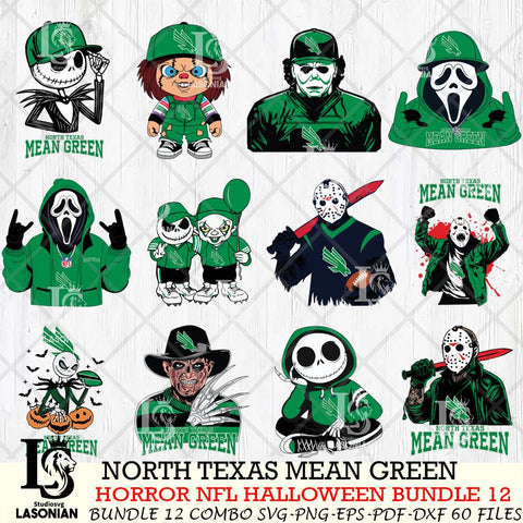North Texas Mean Green Halloween Bundle 12 SVG Svg Eps Dxf Png File, NCAA bundle svg, Digital Download, Instant Download