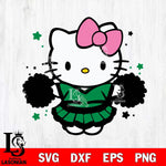 North Texas Mean Green Hello Kitty Cheerleader 10 Svg Eps Dxf Png File, Digital Download, Instant Download